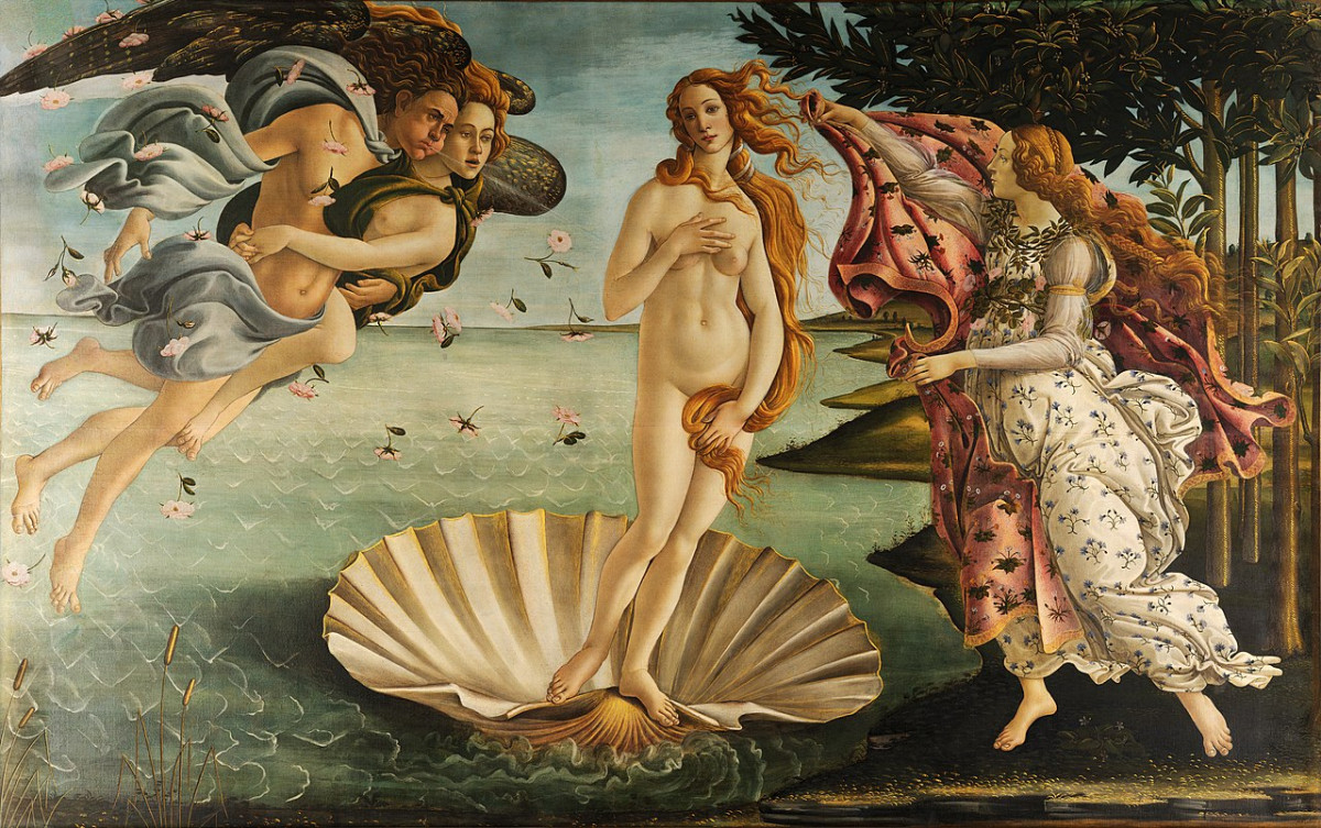 Изображение: Раждането на Венера от Сандро Ботичели,  1484–1486 (Public Domain)