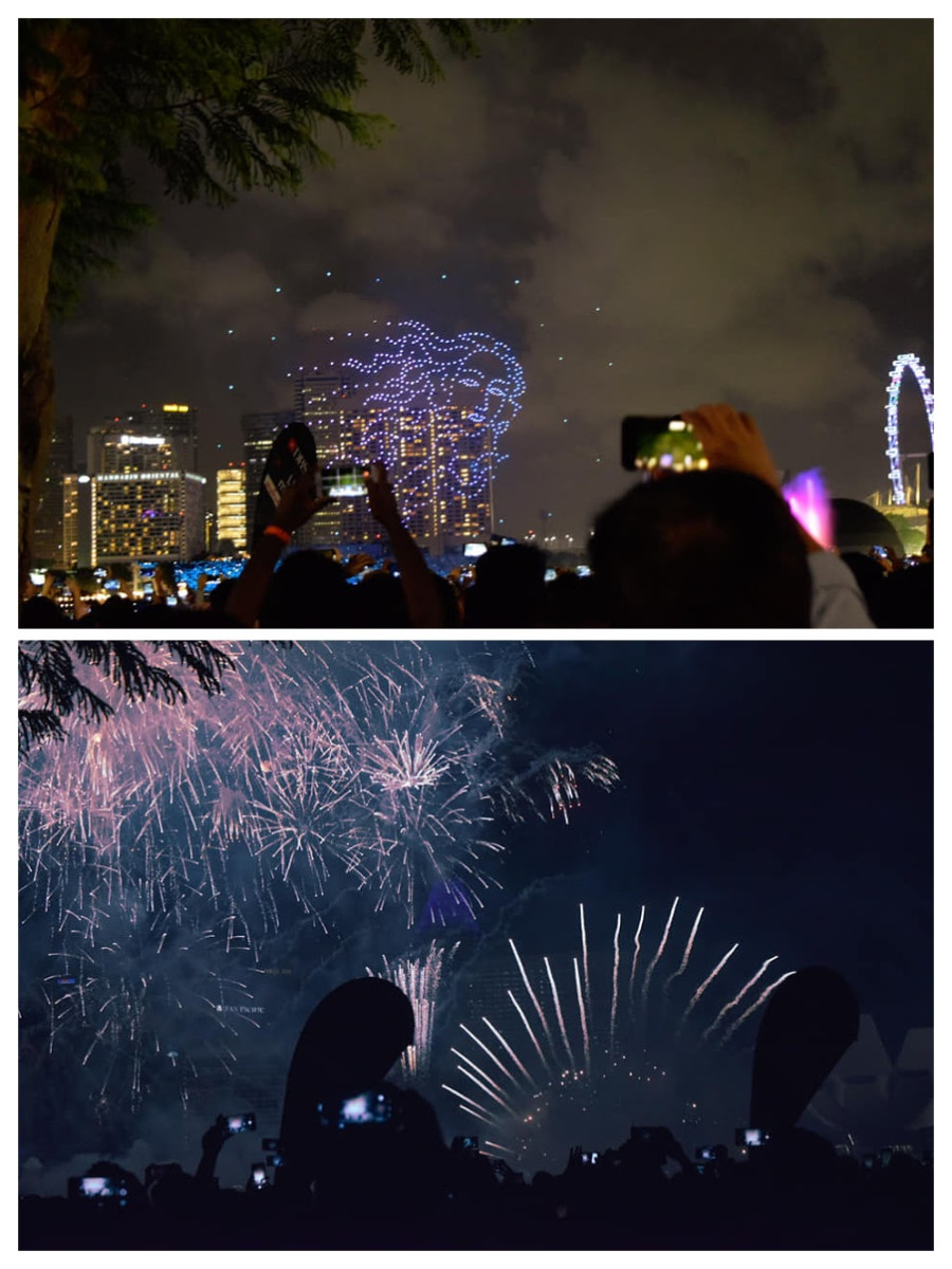 Снимка: Константина Василева-Славейкова | Дронове и фойерверки на Нова година в Сингапур 2019-2020