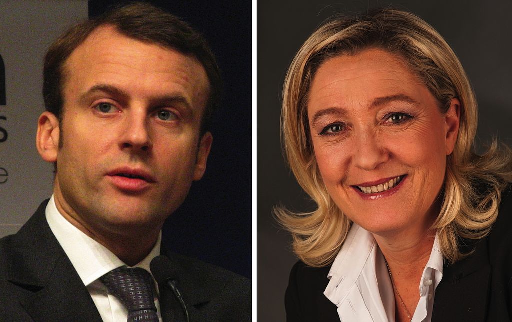 Еманюел Макрон и Марин льо Пен - кандидатите за президент на Франция. Източник: wiki commons